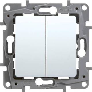 Legrand NILOE krone/korrespondance afbryder 10A hvid