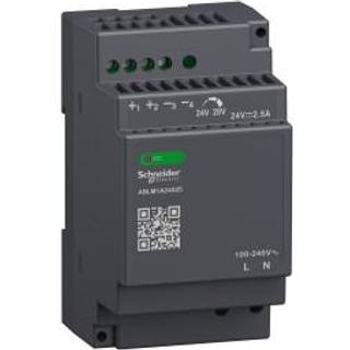 Schneider Modicon strømforsyning DIN-skinne med 24 VDC 60 W-2,5 A udgang og 100-240 VAC 1-faset forsyning