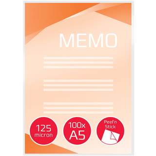 Lamineringslomme GBC A5 125mic Selvklæbende, 100stk. 3747244