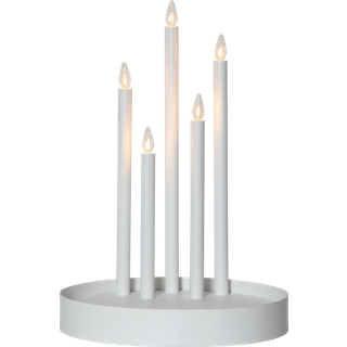 Deco lysestage, 5 lyskilder, tågegrå