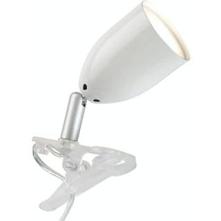 Moderne LED-klemmelampe LEO i hvid