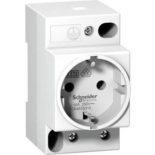 Schneider Electric Acti9 modulstikkontakt ipc 16a pn med sidejord (tysk system) til montering på din-skinne. bredde 45 mm