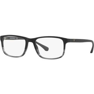 Emporio Armani EA3098 5566 53 Briller Mænd Black - Striped Grey - 53mm