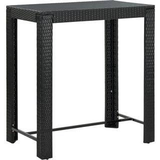 barbord til haven 100x60,5x110,5 cm polyrattan sort