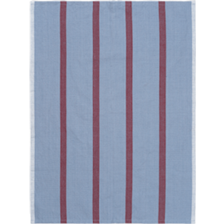 Hale Tea Towel - Faded Blue/Burgundy