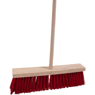Roliba gadekost 25x4rk røde pvc børster  og skaft 23x1500mm