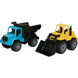 Plasto Turkos Lastbil og Gul Dumper, 30 cm