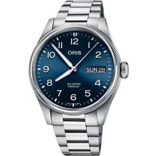ORIS Big Crown Propilot Big Date armbåndsur, blå skive med lænke - 44mm