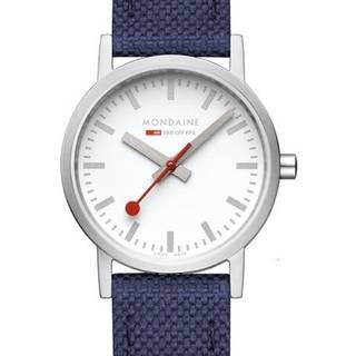 Mondaine Classic Quartz White Dial Blue Textile Strap Ladies Watch A658.30323.17SBD1