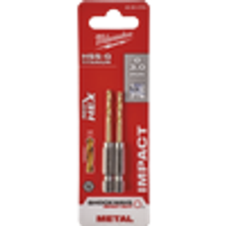 Spiralbor HSS-G TiN 1/4" 6kt skaft 3,0mm pk/2