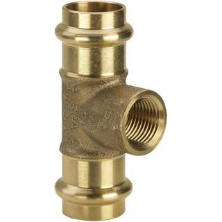 Viega Sanpress T-stykke 35 x 1/2" x 35 mm rødgods