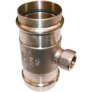 Viega Sanpress T-stykke 54 x 1/2" x 54 mm rødgods