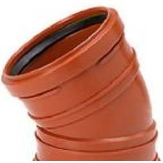 Uponor PP bøjning 45° 110mm, med 2 muffer