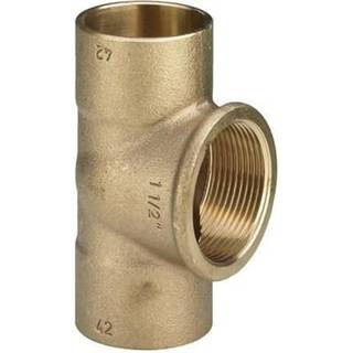 Lodde tee 1/2" - 22 mm med rørgevind muffe på gren og to loddemuffer
