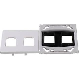 LK OPUS 66 Dataudtag for 2x Keystone RJ45, 1 modul, hvid