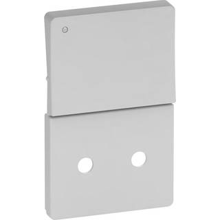 LK FUGA tangent/afdækning tangent med LED lampe for stikkontakt uden jord og afbryder 1½ modul, lysegrå