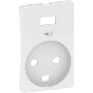 LK FUGA afdækning til stikkontakt med jord og 5V USB-lader 1½ modul, hvid