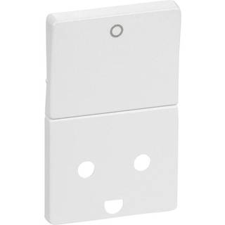 LK FUGA tangent/afdækning for stikkontakt med 2-pol afbryder 2-pol med jord 1½ modul, hvid