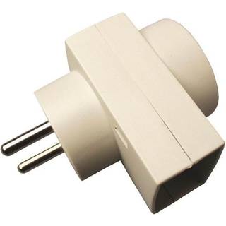 Dobbeltstik grå 1F - 1R udtag 250V 10A