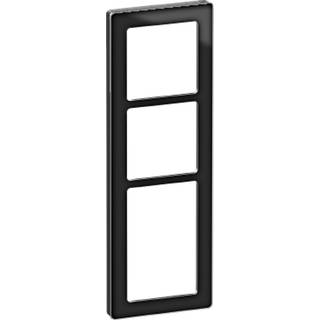 LK FUGA Pure 66 Design ramme 3½ modul, sort glas