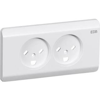 LK Opus66 afdækning stikkontakt edb 2x hvid