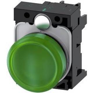 Siemens Indikatorlys, 22 mm, rund, plastik, grøn, glat linse, med holder, led modul 3su1102-6aa40-1aa0