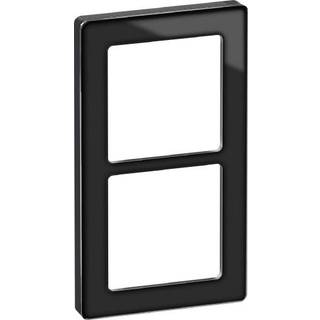 LK FUGA Pure 66 Design ramme 2x1 modul, sort glas