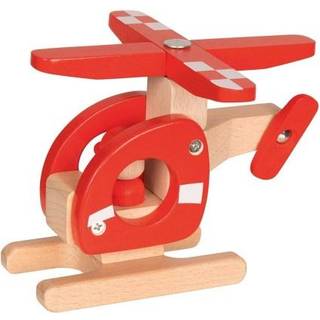 Goki Wooden Helicopter Red