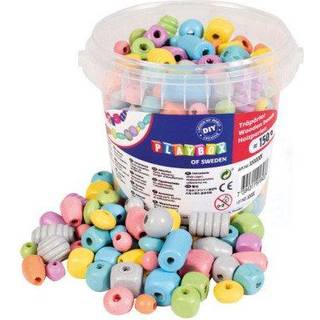 Playbox Pastel Træperler - 150 stk