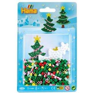 Hama Midi Blisterpakke Lille Juletræ 1 stk blisterpakke med indhold: Ca. 450 perler 1 juletræ-stiftplade (nr. 331) Strygepapir.