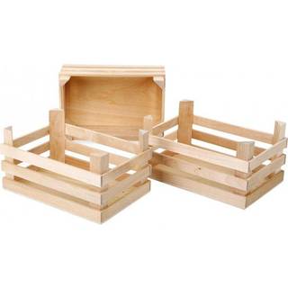 Small Foot - Wooden Crates Large 18x12x9.5cm Set of 3