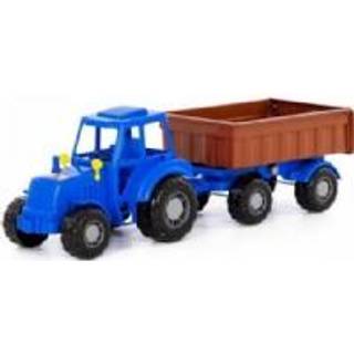 Polesie, traktor m/ tipvogn, blå/brun, 57 cm [Levering: 1-2 dage]
