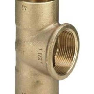 Lodde tee 1/2" - 28 mm med rørgevind muffe på gren og to loddemuffer