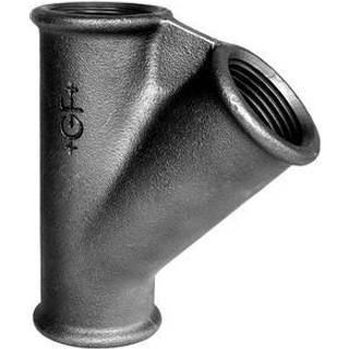 GF  t-stykke sort 45gr skrå gren 3/4