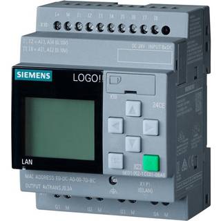 Siemens Logo! 24ce,logisk modul, display pu/i/o: 24v/24v/24v transistor, 8di (4ai)/4do