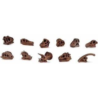Safari Ltd Dinosaur Skulls Toob - 11 Mini figurer inklusive Velociraptor Brachiosaurus Oviraptor Triceratops Tyrannosaurus Rex og mere - Uddannel