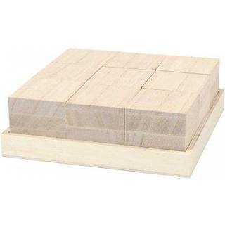 9 stk. Træklodser 4x4x4 cm til kreativ leg