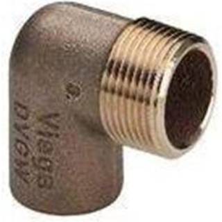 Lodde vinkel 1/2" - 15 mm 90° med rørgevind nippel og loddemuffe