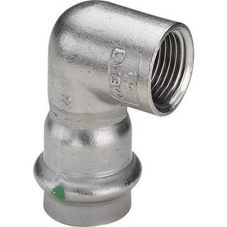 Viega Sanpress Inox overgangsvinkel 90° muffe/muffe 22 mm x 3/4" rustfrit stål