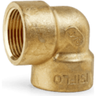 Isiflo Vinkel messing 90° muffe/muffe 38