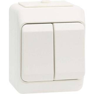 Kapslet kroneafbryder IP44 - hvid