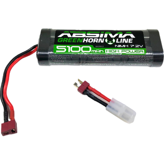 Absima - 4100013 - 7.2V 5100 mAh  NiMH Greenhorn Vol.2 (T-Plug + Tamiya Adaptor)