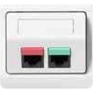 LK Actassi® OPUS Dataudtag uden konnektor - Skrå - 2 stik - Hvid
