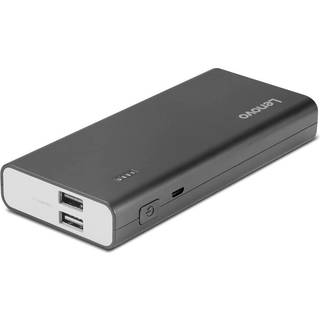 Lenovo PA10400 Powerbank. 2.1 A - 2x USB output. 10400 mAh. Sort.