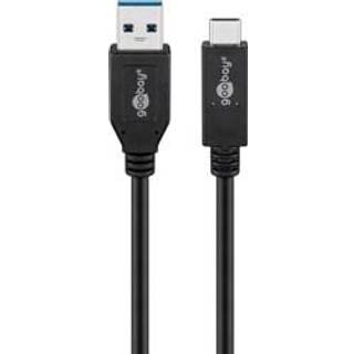 USB-A 3.2 til USB-C lade- og datakabel, sort, 0,5m