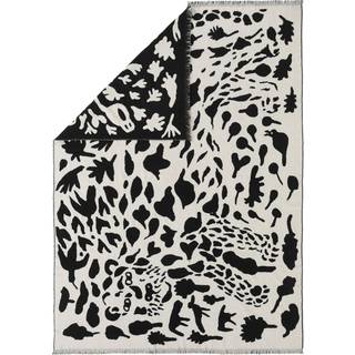 Iittala Oiva Toikka Cheetah uldplaid 130x180 cm Sort/Hvid