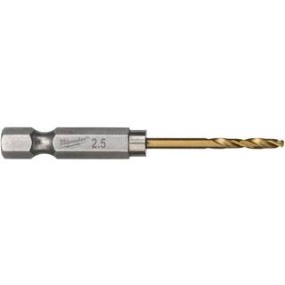 Spiralbor HSS-G TiN 1/4" 6kt skaft 2,5mm pk/2