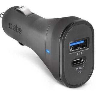 SBS biloplader 10W USB-C USB 2.1A - sort