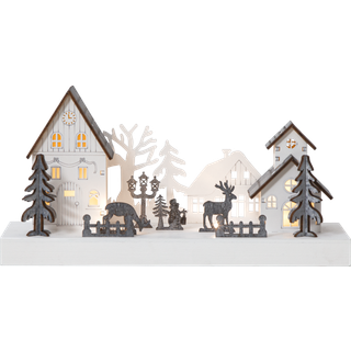 Star Trading - Advent Candlestick Fauna - White - 14 cm