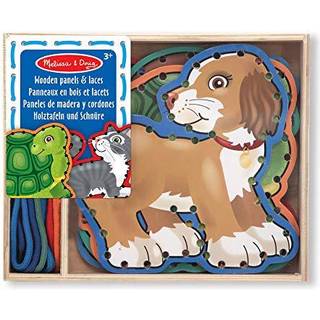 Melissa & Doug Lace and Trace Activity Set: K?ledyr - 5 tr?paneler og 5 matchende sn?reb?nd
